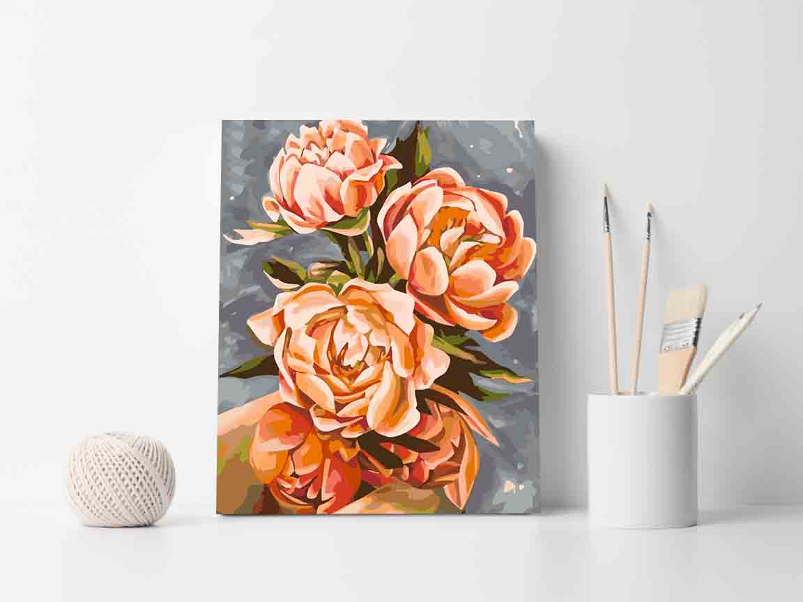 Malen nach Zahlen - Orange Blumen 4077