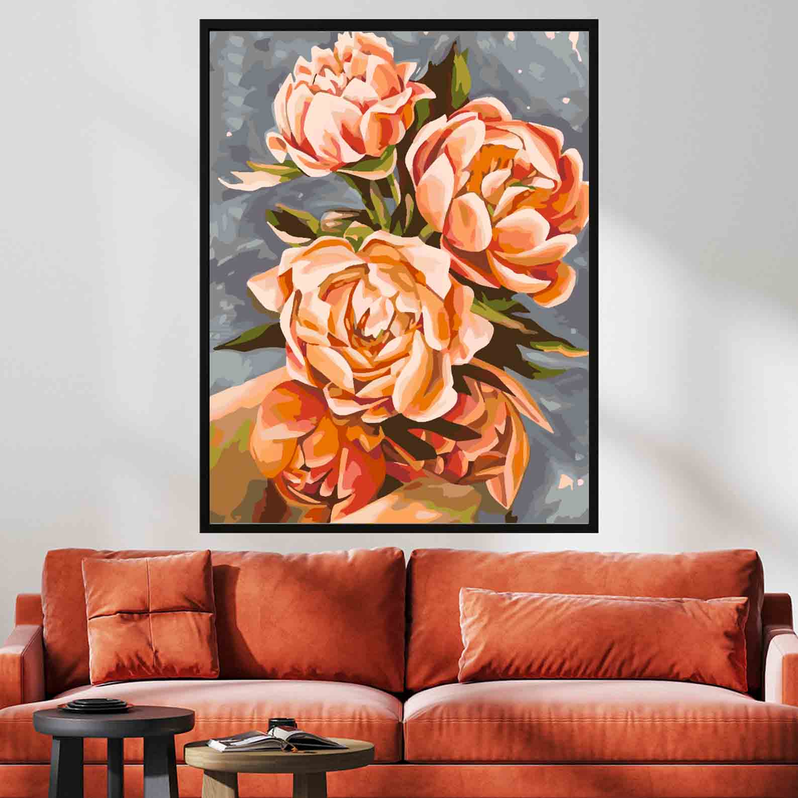 Malen nach Zahlen - Orange Blumen 4077