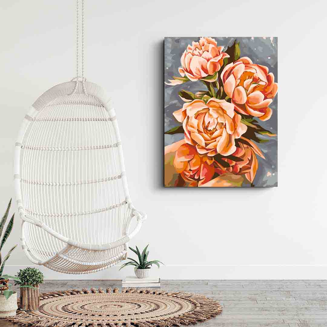 Malen nach Zahlen - Orange Blumen 4077