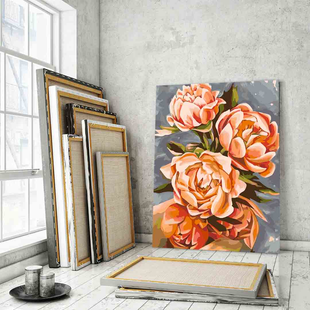 Malen nach Zahlen - Orange Blumen 4077