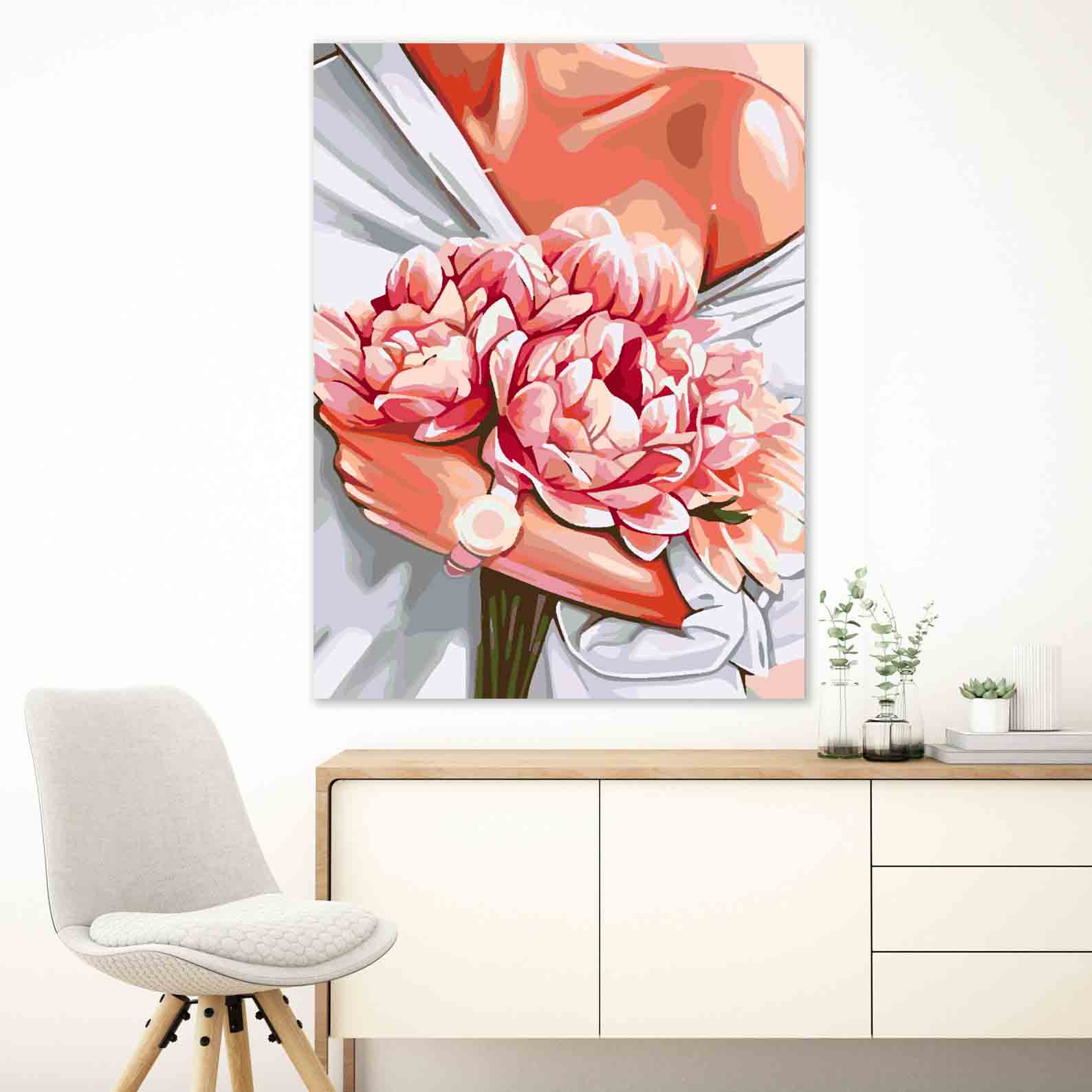 Peinture par numéros - Femme aux fleurs 4078