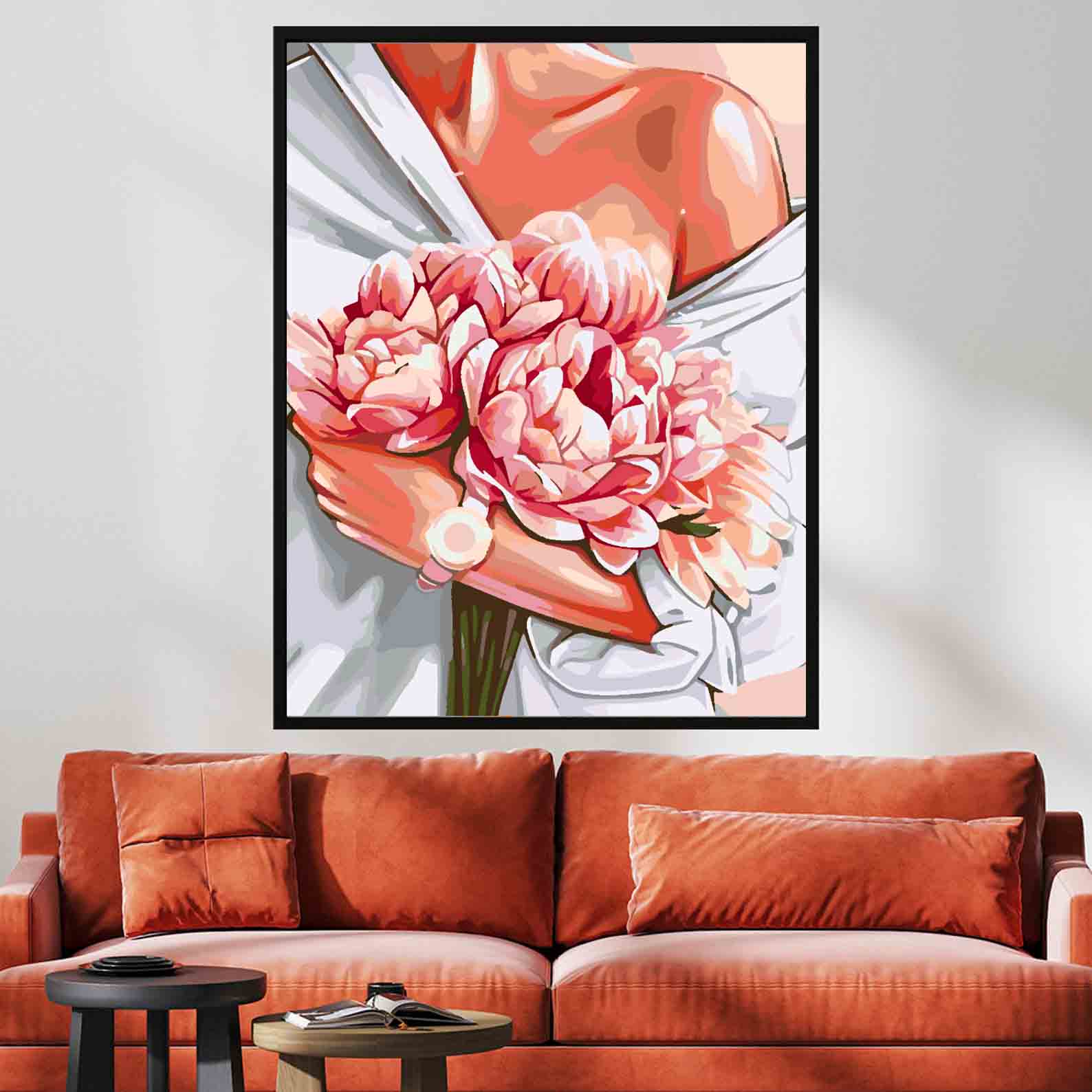 Peinture par numéros - Femme aux fleurs 4078