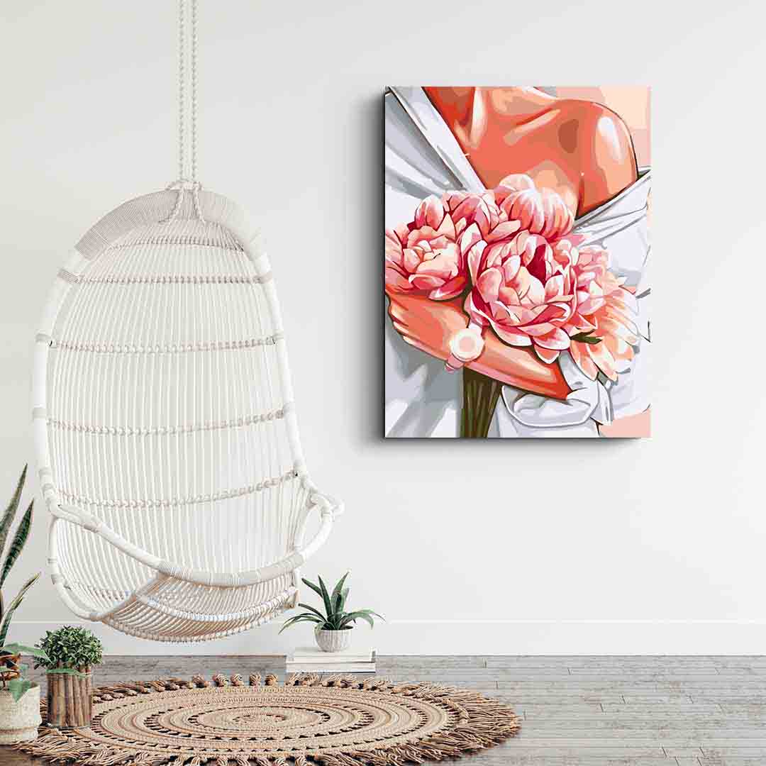 Peinture par numéros - Femme aux fleurs 4078