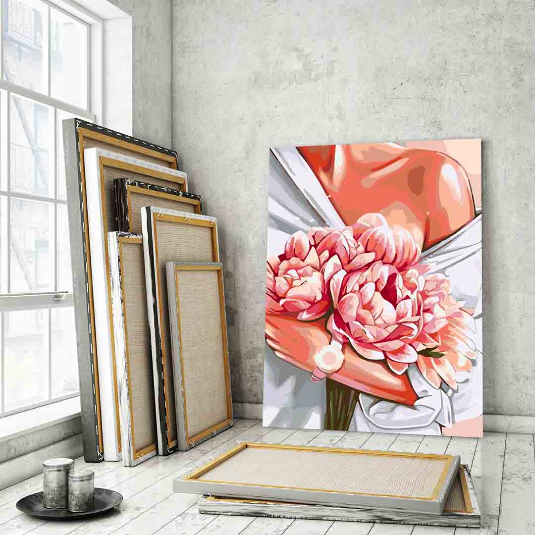Peinture par numéros - Femme aux fleurs 4078