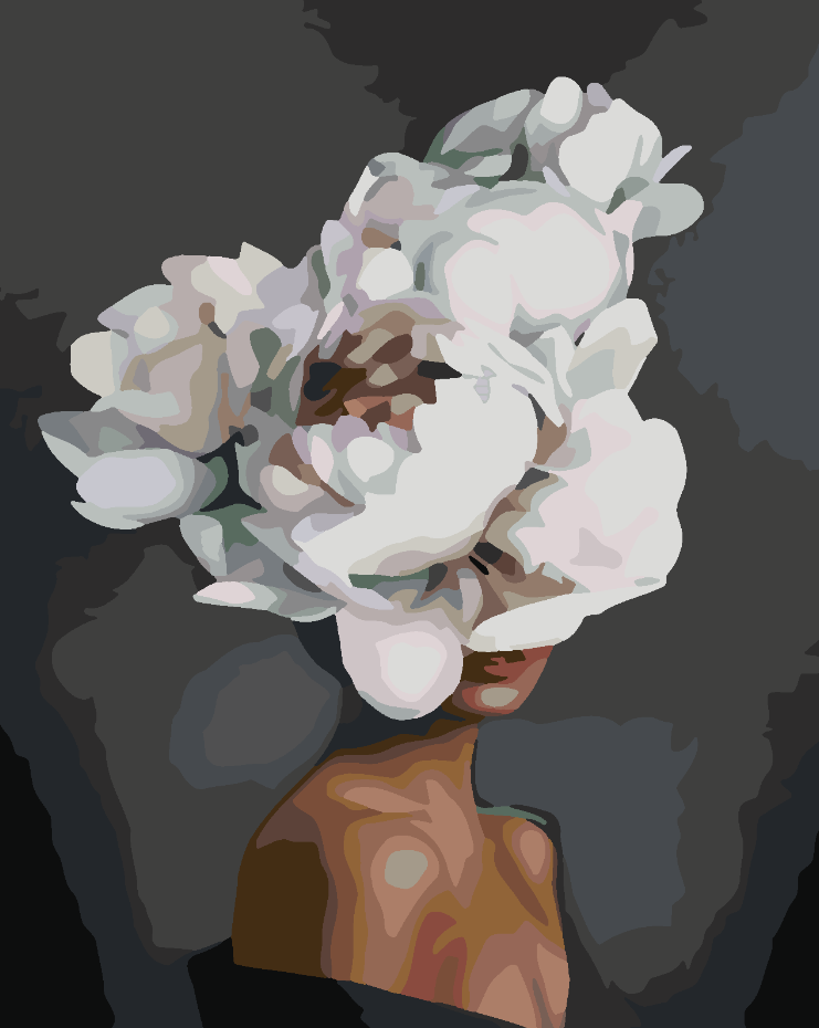 Peinture par numéros - Tête florale 4114