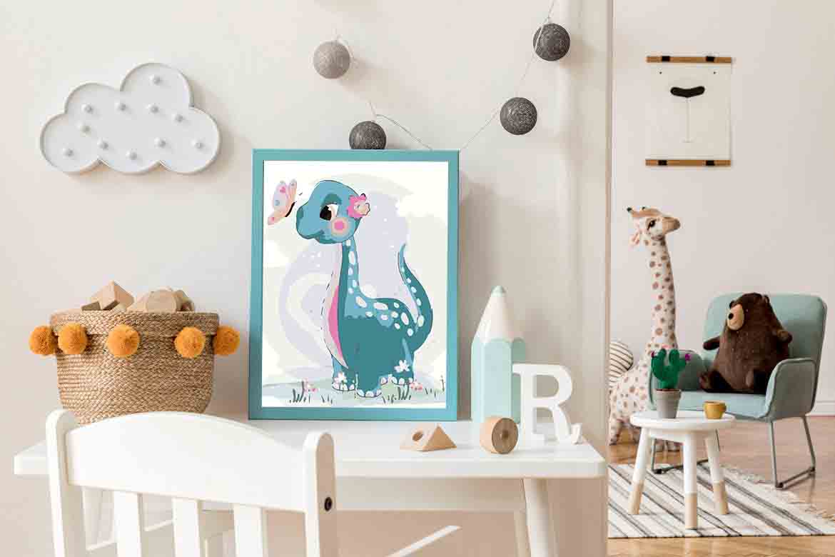 Pictura pe numere - Dinozaur pentru Copii 4123