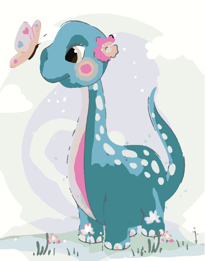 Malen nach Zahlen - Dinosaurier für Kinder 4123