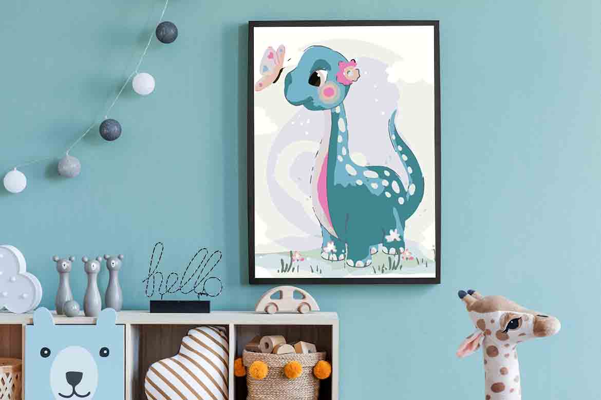 Pictura pe numere - Dinozaur pentru Copii 4123