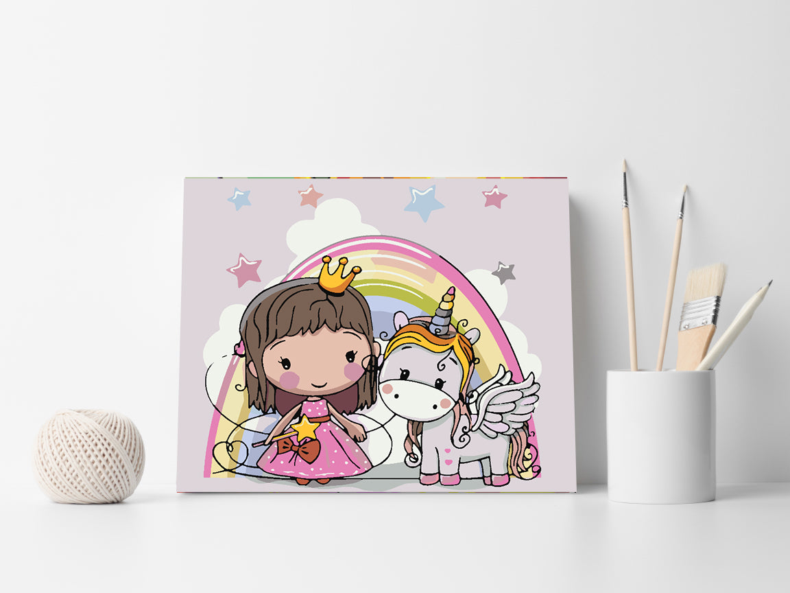 Malen nach Zahlen - Kleine Prinzessin mit dem Einhorn 4132