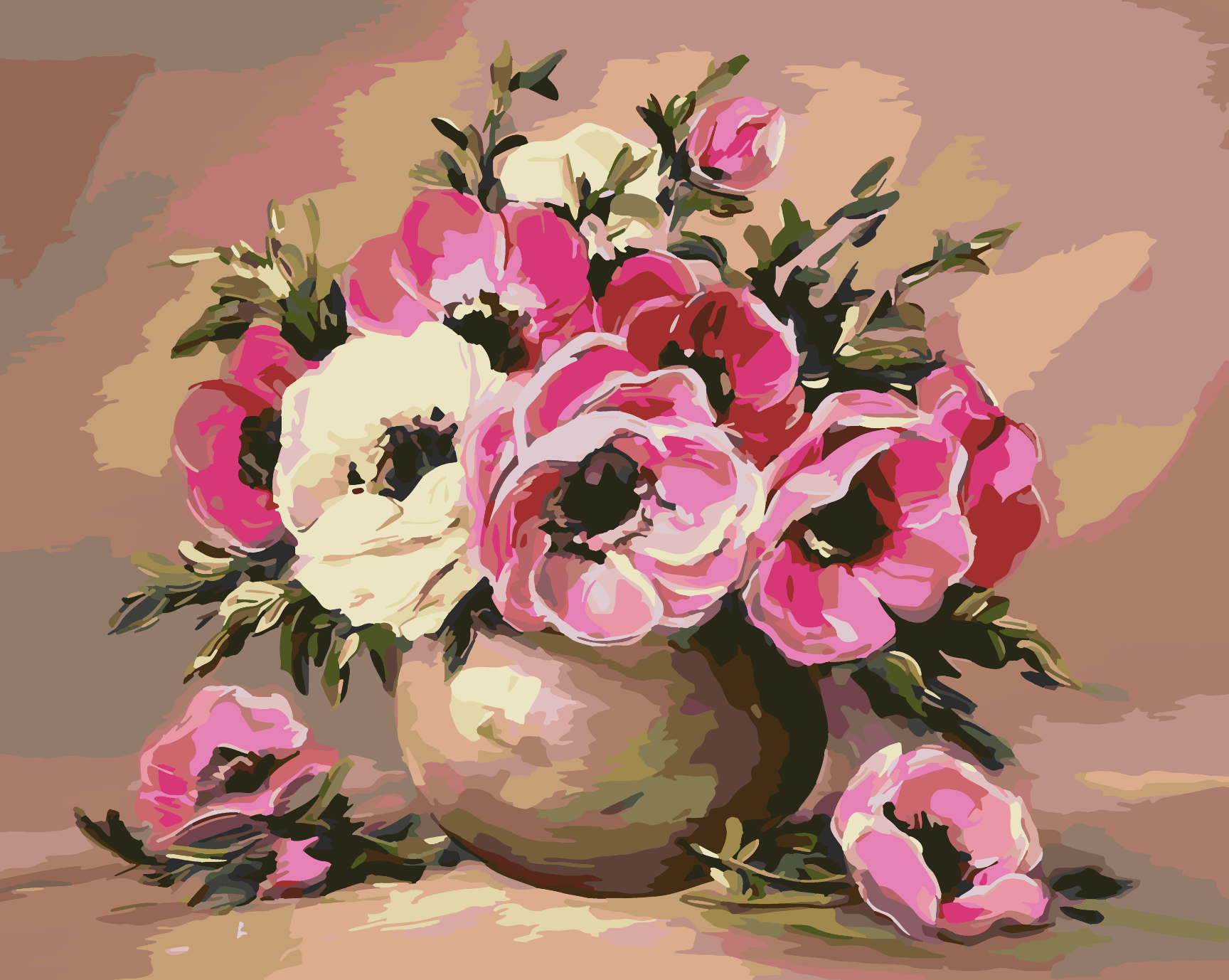 Malen nach Zahlen - Blumen in einer Vase 4152