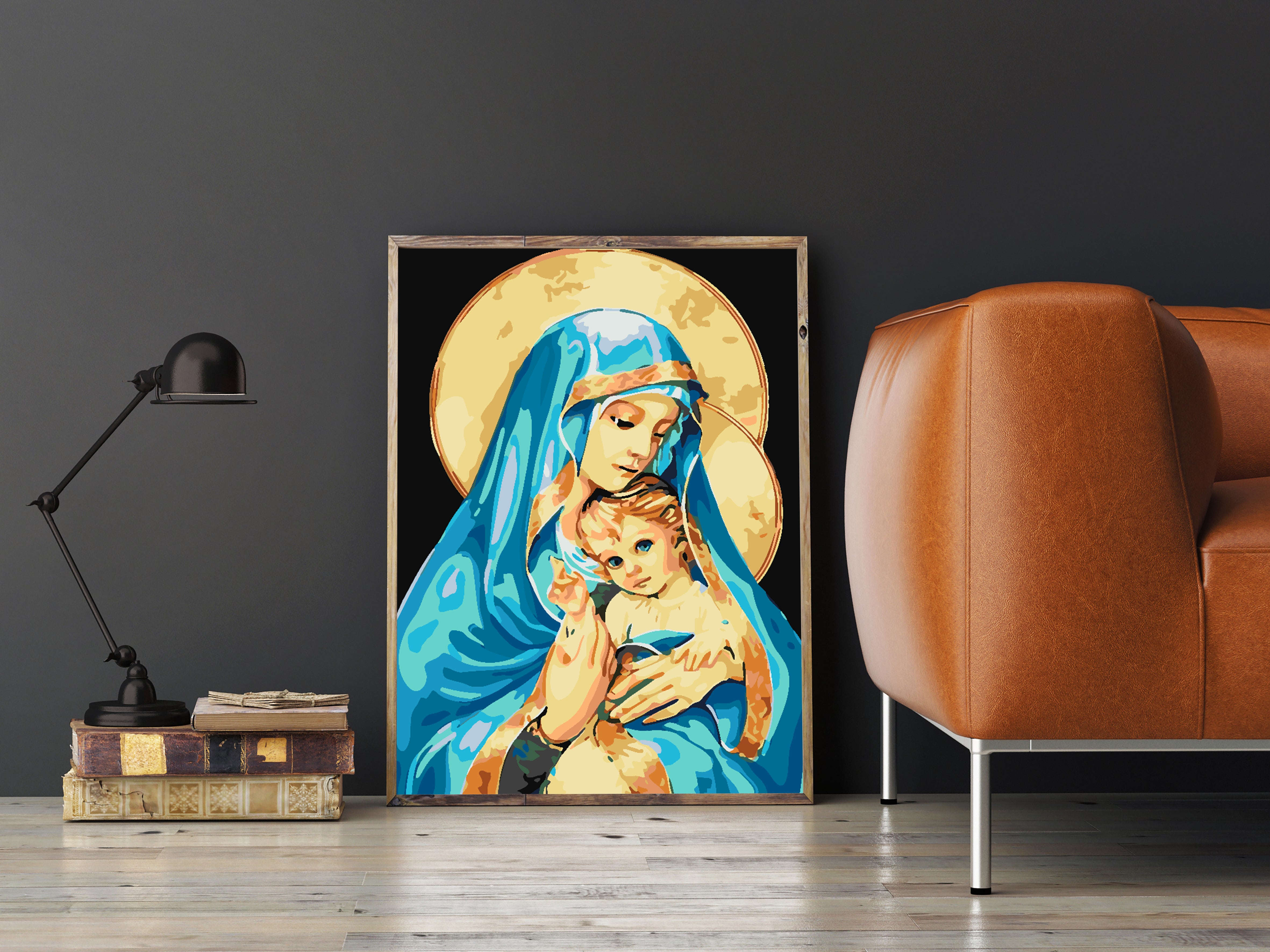 Peinture par numéros - Sainte Marie avec l'Enfant 4165