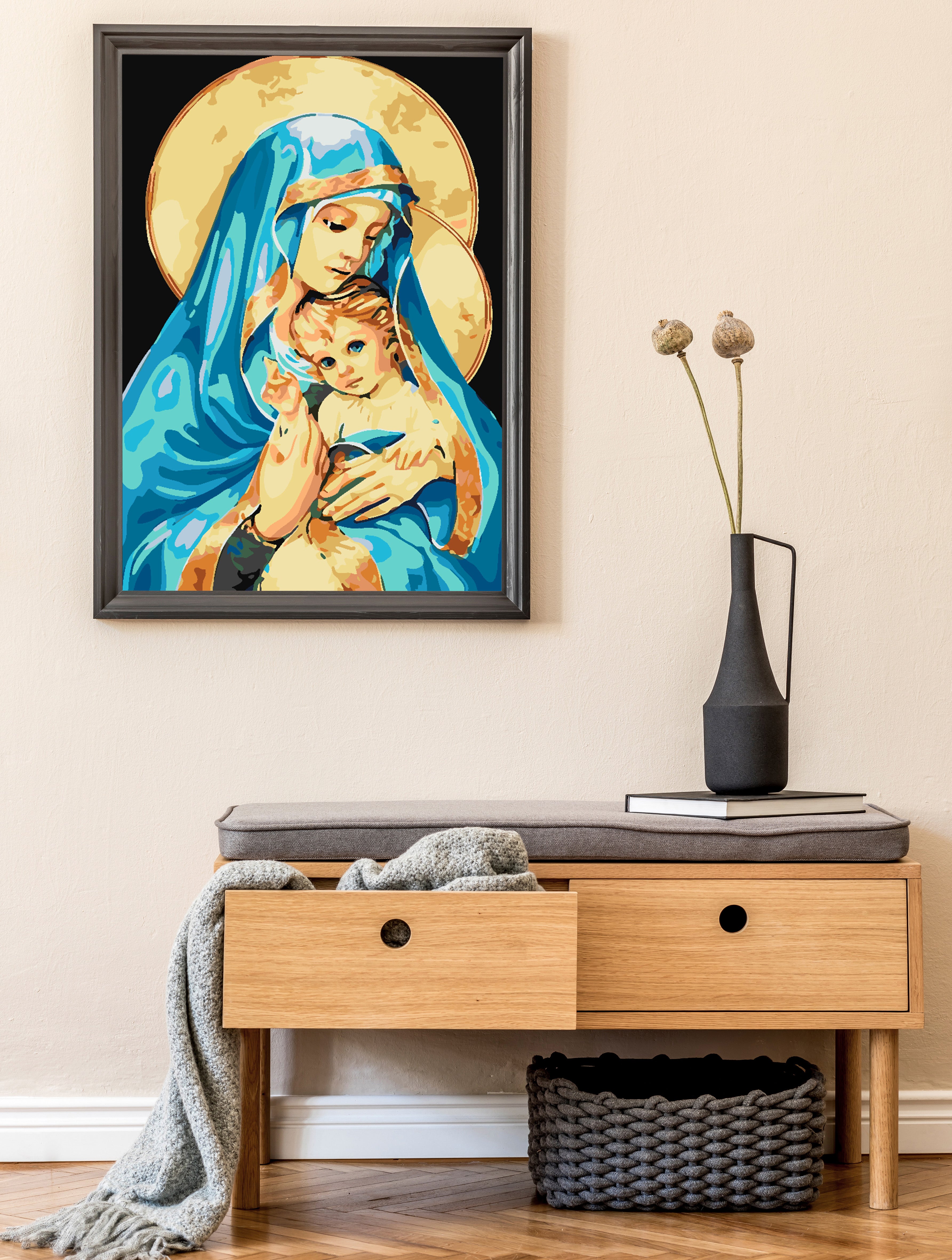 Peinture par numéros - Sainte Marie avec l'Enfant 4165