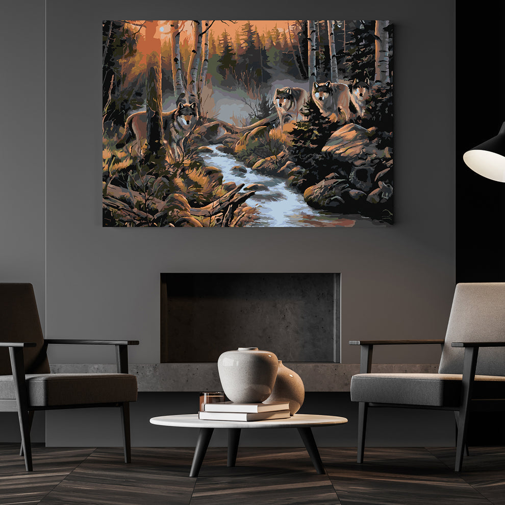 Malen nach Zahlen - Wölfe im Wald 4166