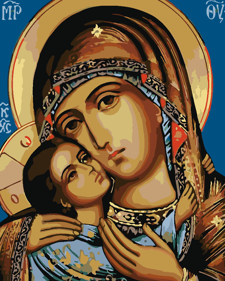 Malen nach Zahlen - Heilige Maria mit Kind 4175