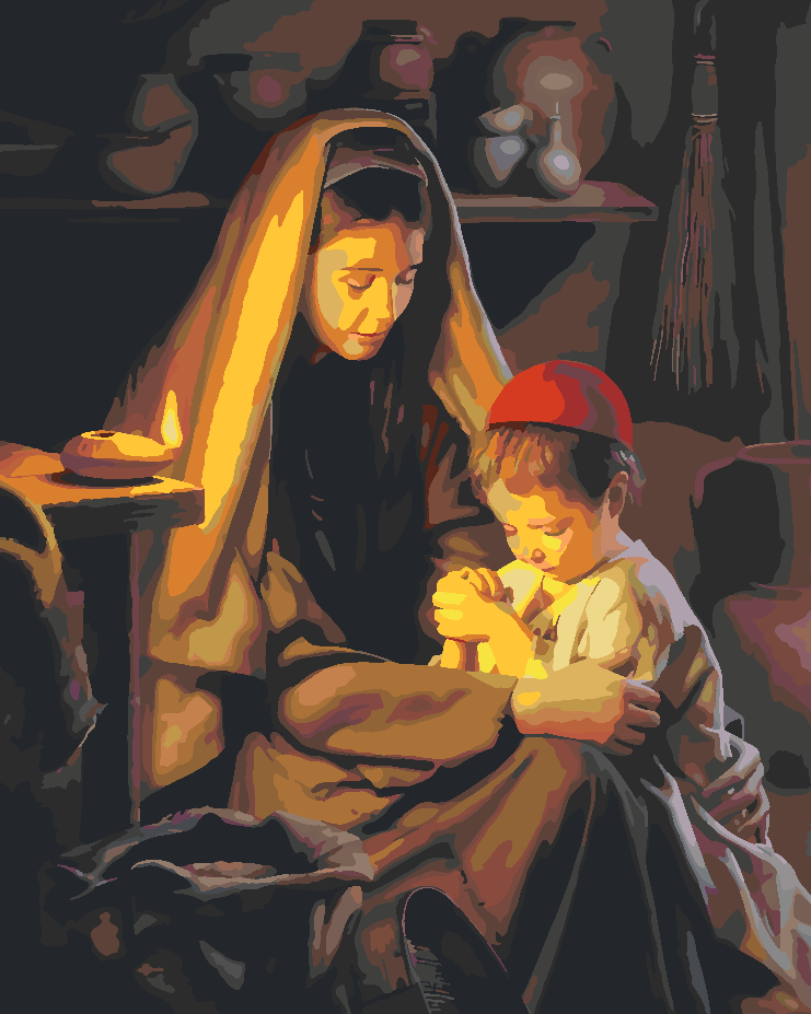 Malen nach Zahlen - Mutter mit Kind 4179