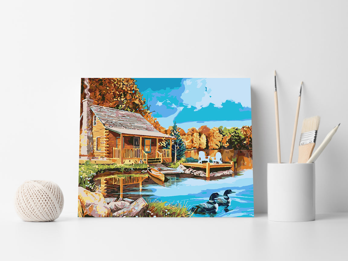 Pictura pe numere - Casă la Lac 4196