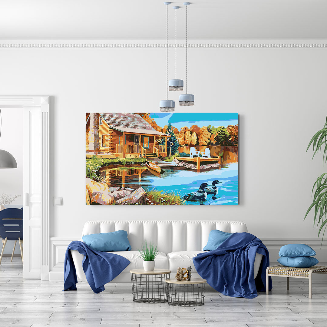 Pictura pe numere - Casă la Lac 4196