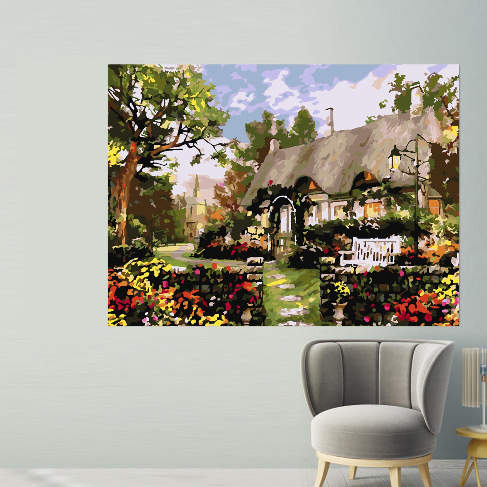 Peinture par numéros - Maison avec fleurs 4198