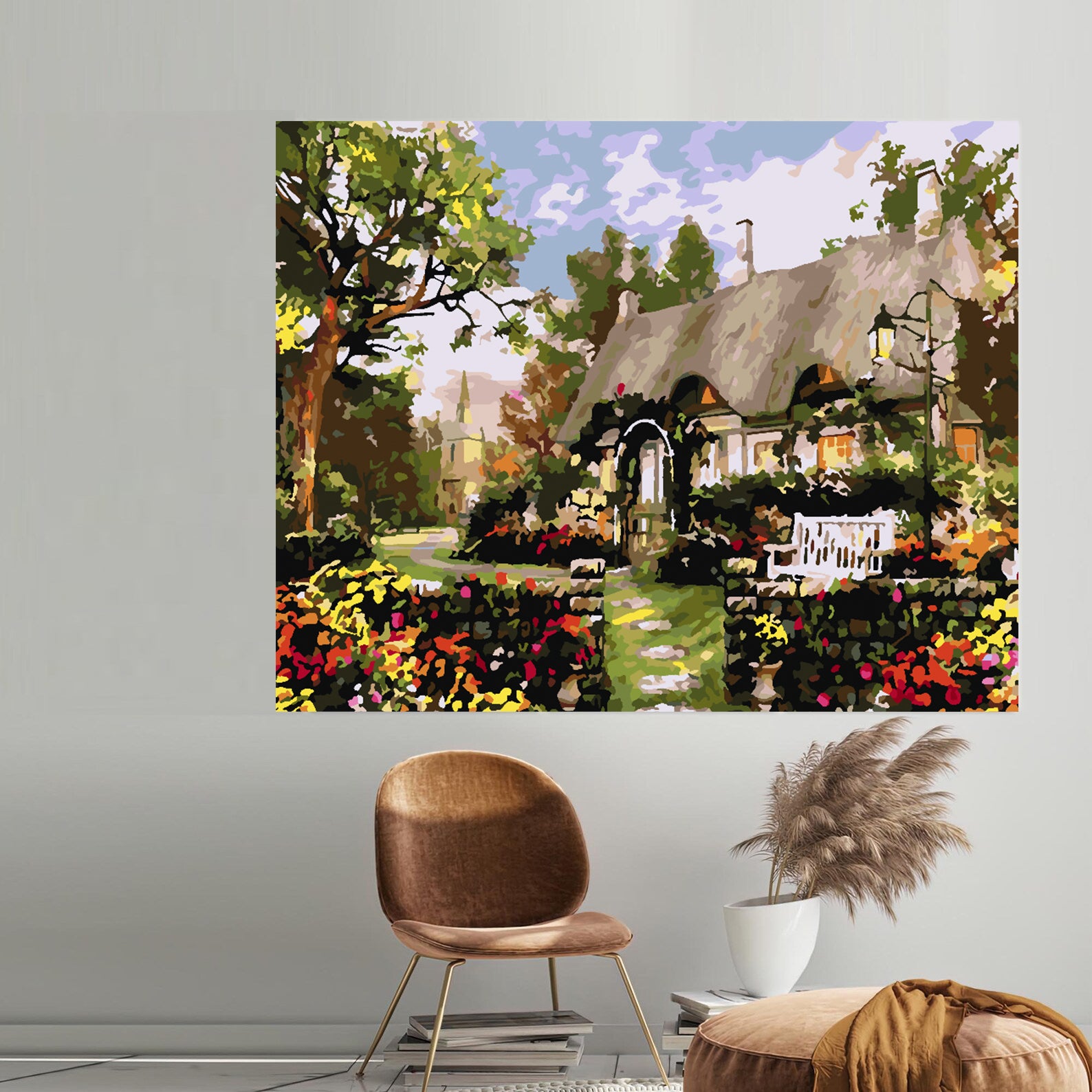 Peinture par numéros - Maison avec fleurs 4198