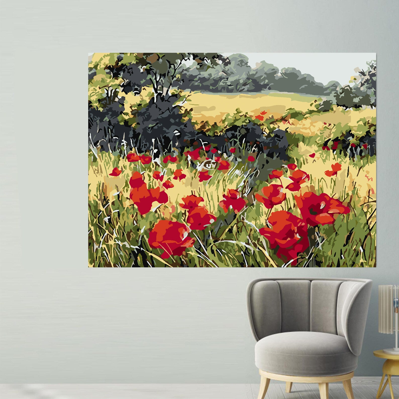 Peinture par numéros - Champ de coquelicots 4203