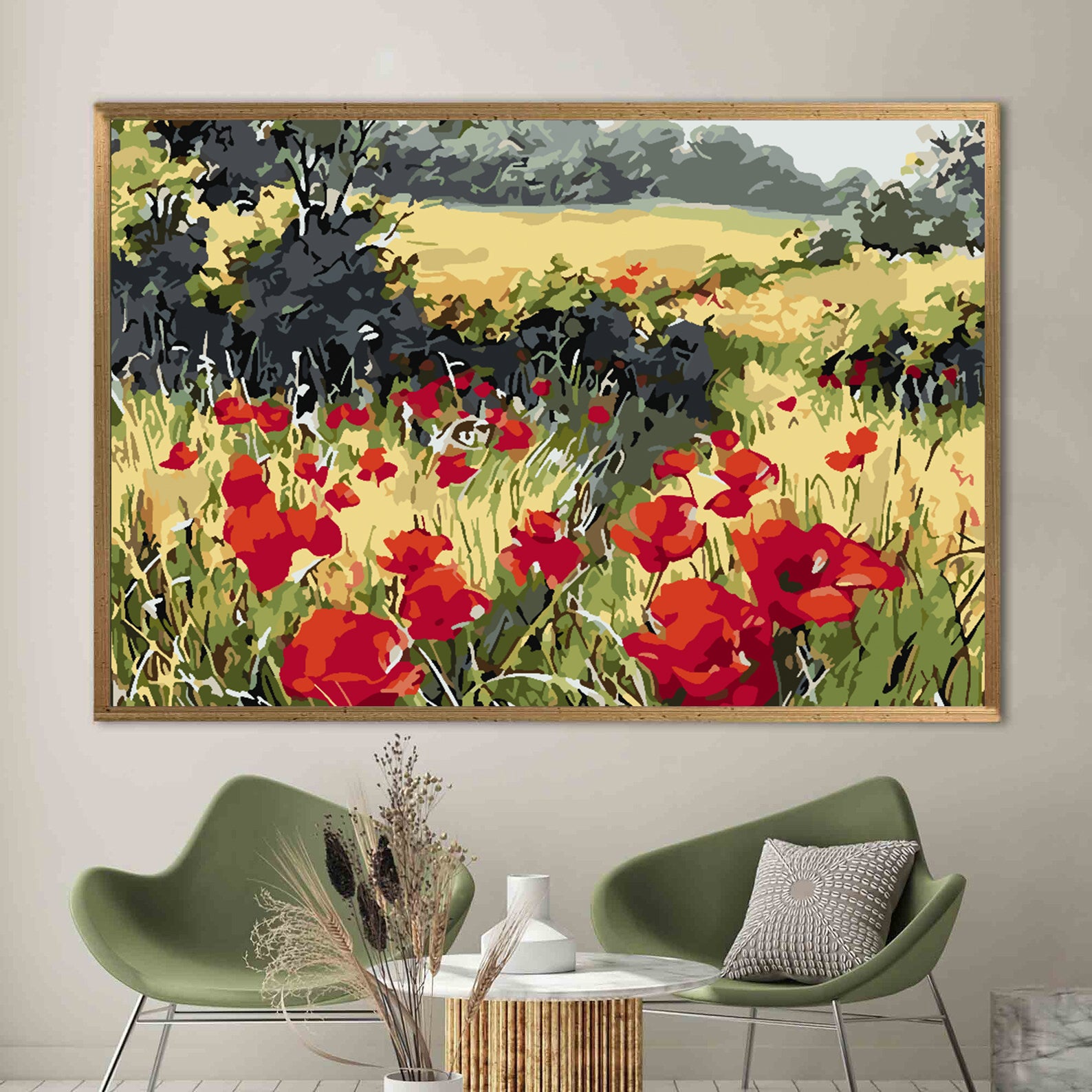 Peinture par numéros - Champ de coquelicots 4203