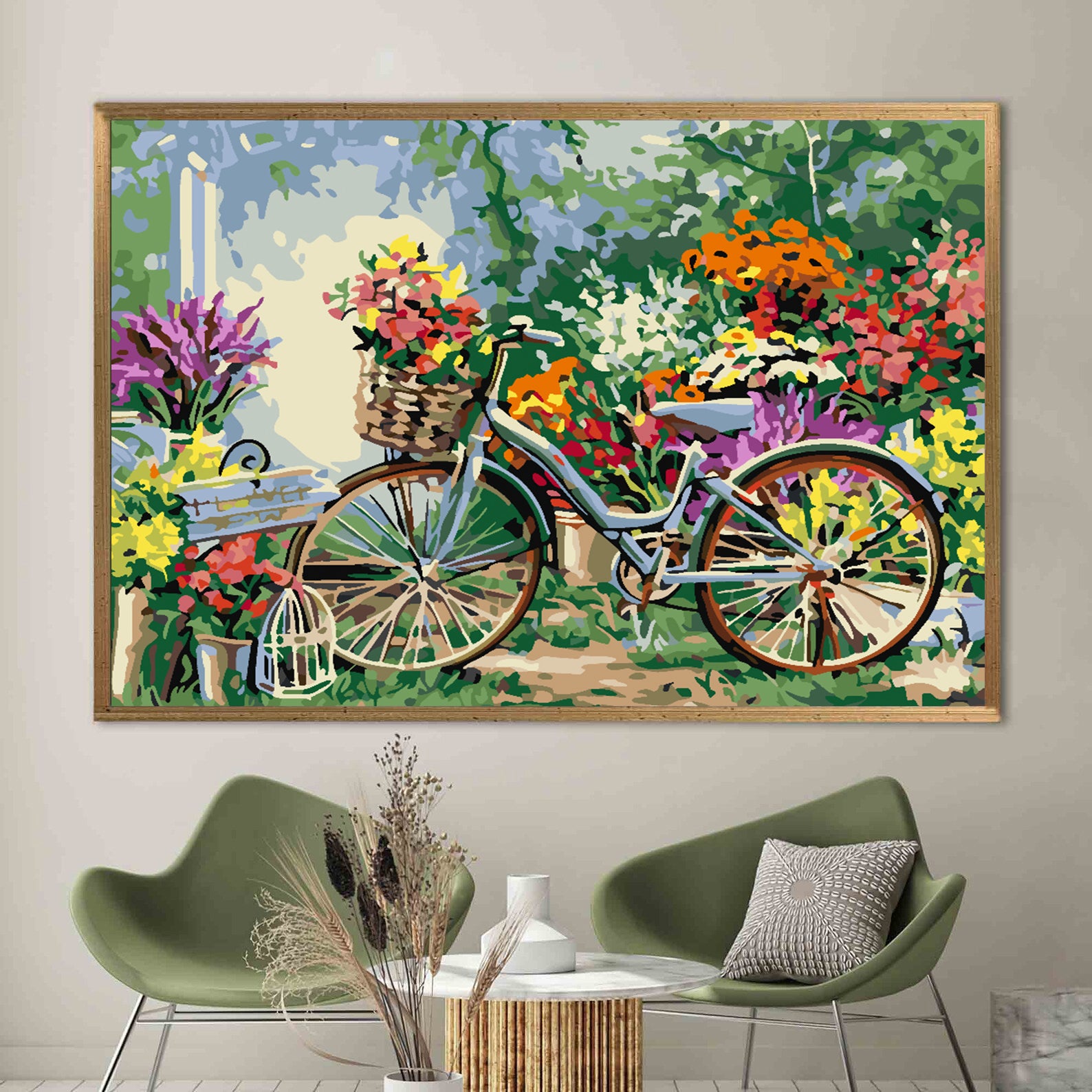 Malen nach Zahlen - Fahrrad mit Blumen 4205