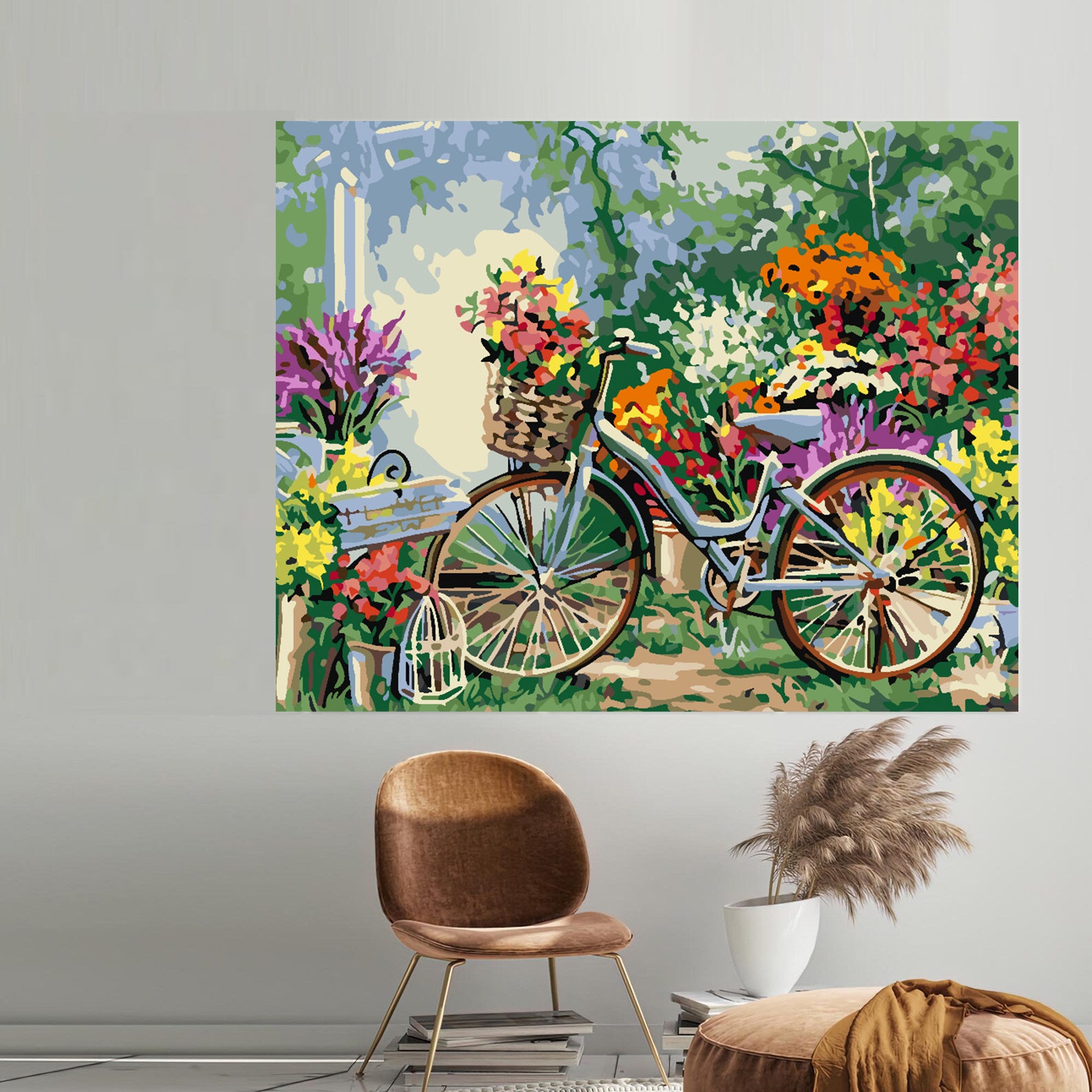Malen nach Zahlen - Fahrrad mit Blumen 4205