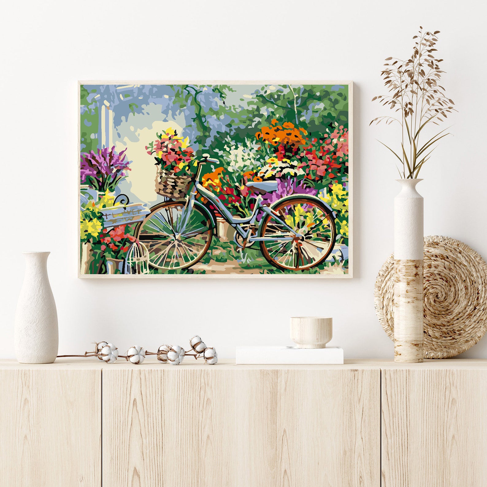 Malen nach Zahlen - Fahrrad mit Blumen 4205
