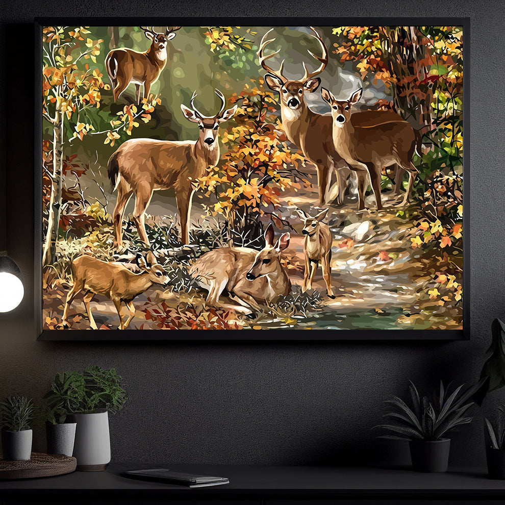 Malen nach Zahlen - Hirsch im Wald 4219