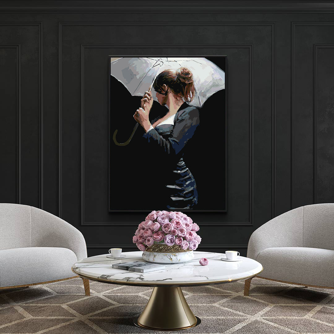 Malen nach Zahlen - Frau unter dem Regenschirm 4223