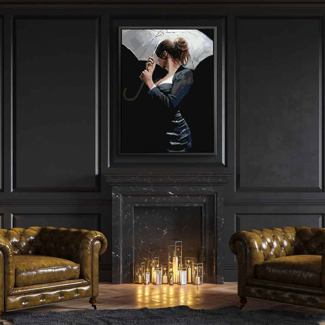 Malen nach Zahlen - Frau unter dem Regenschirm 4223