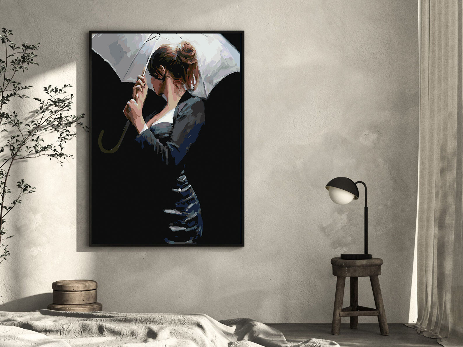 Malen nach Zahlen - Frau unter dem Regenschirm 4223