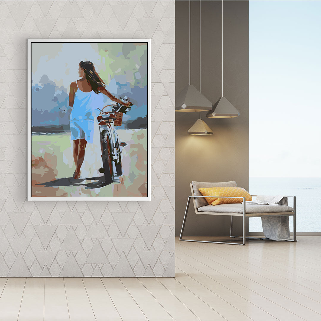 Malen nach Zahlen - Mädchen mit Motorrad