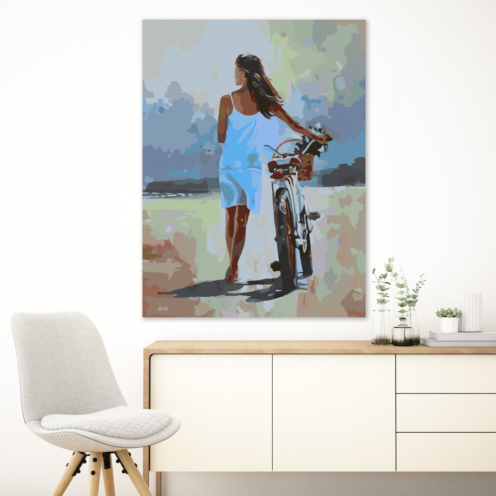 Peinture par numéros – Fille avec moto