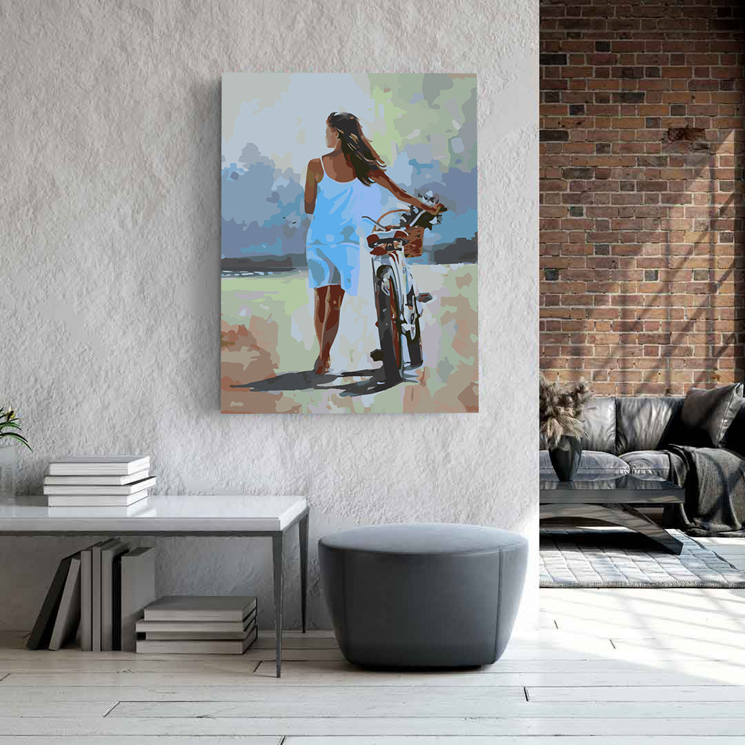 Peinture par numéros – Fille avec moto