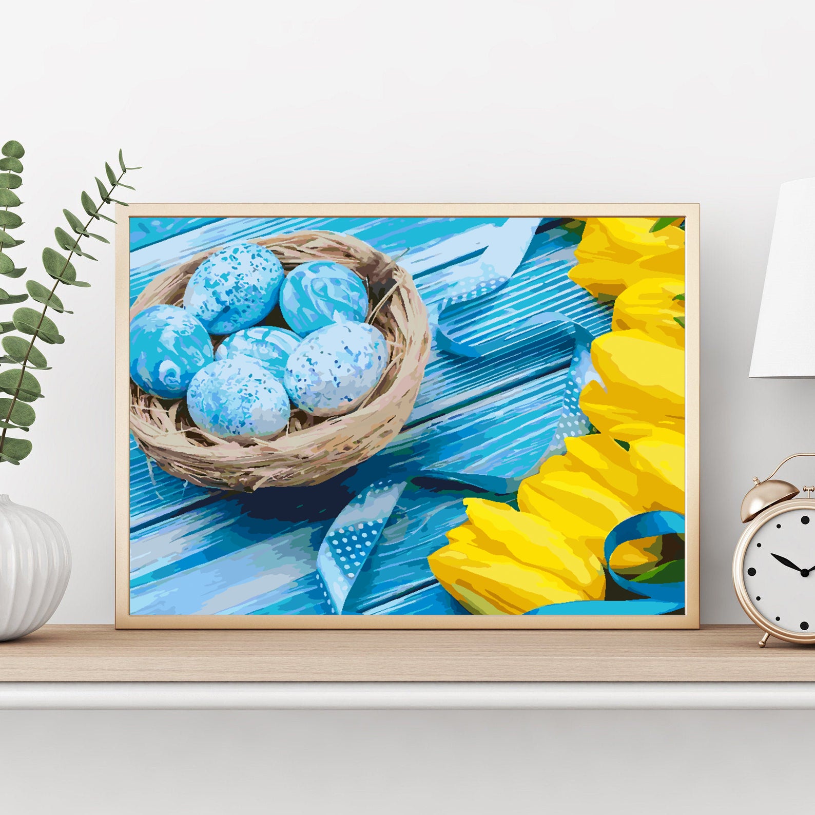 Pictura pe numere - Lalele Galbene și Ouă de Paște 4239