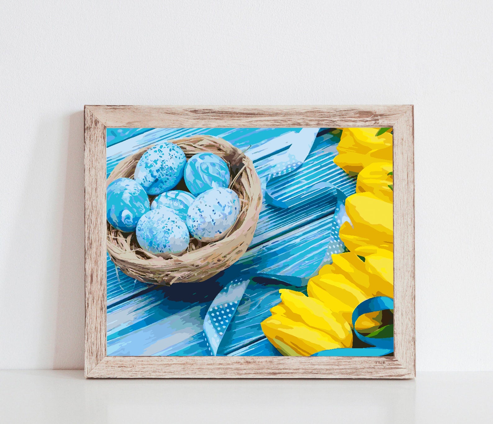 Pictura pe numere - Lalele Galbene și Ouă de Paște 4239