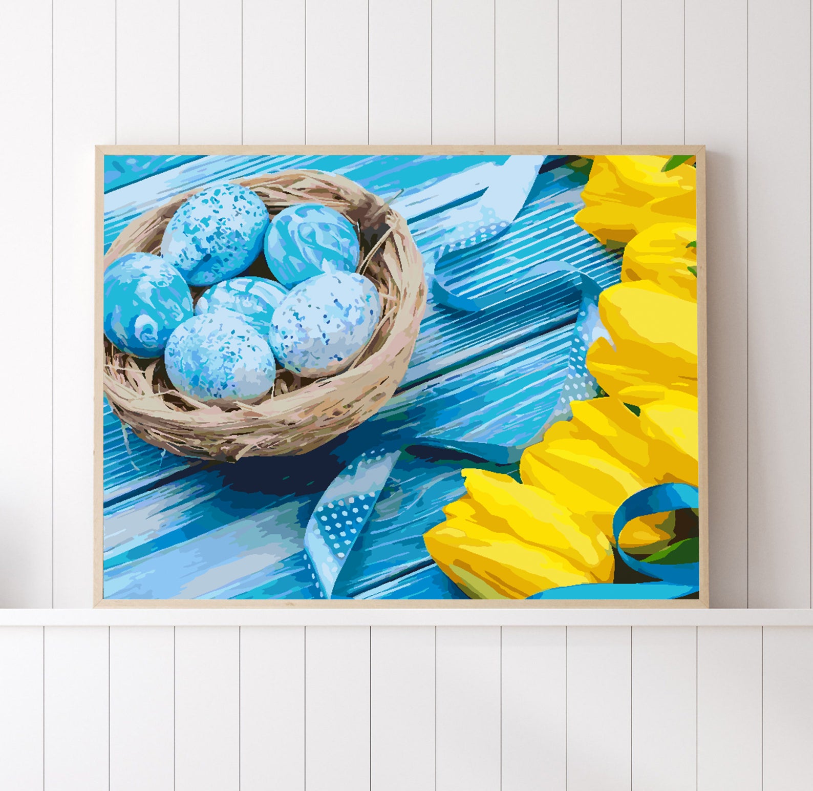 Pictura pe numere - Lalele Galbene și Ouă de Paște 4239