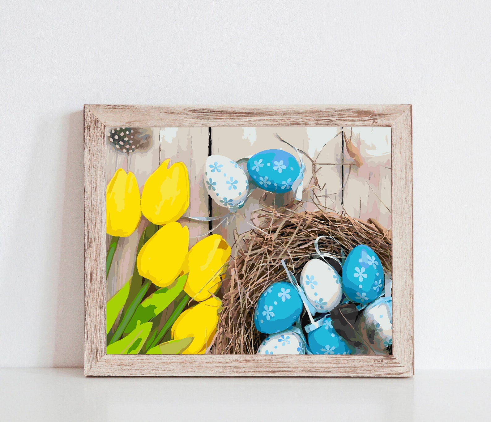 Pictura pe numere - Lalele Galbene și Ouă de Paște 4240