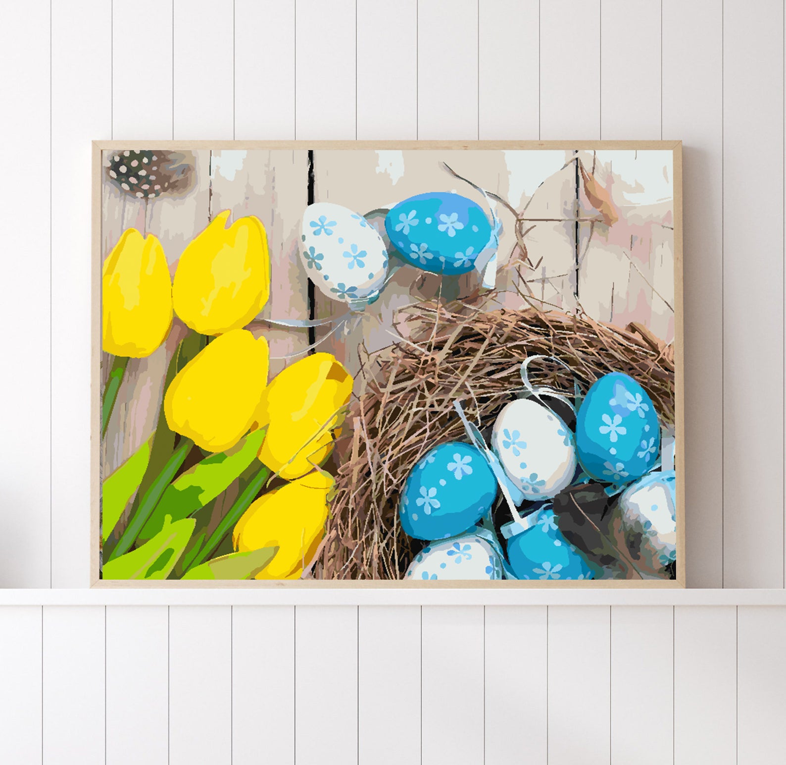 Pictura pe numere - Lalele Galbene și Ouă de Paște 4240