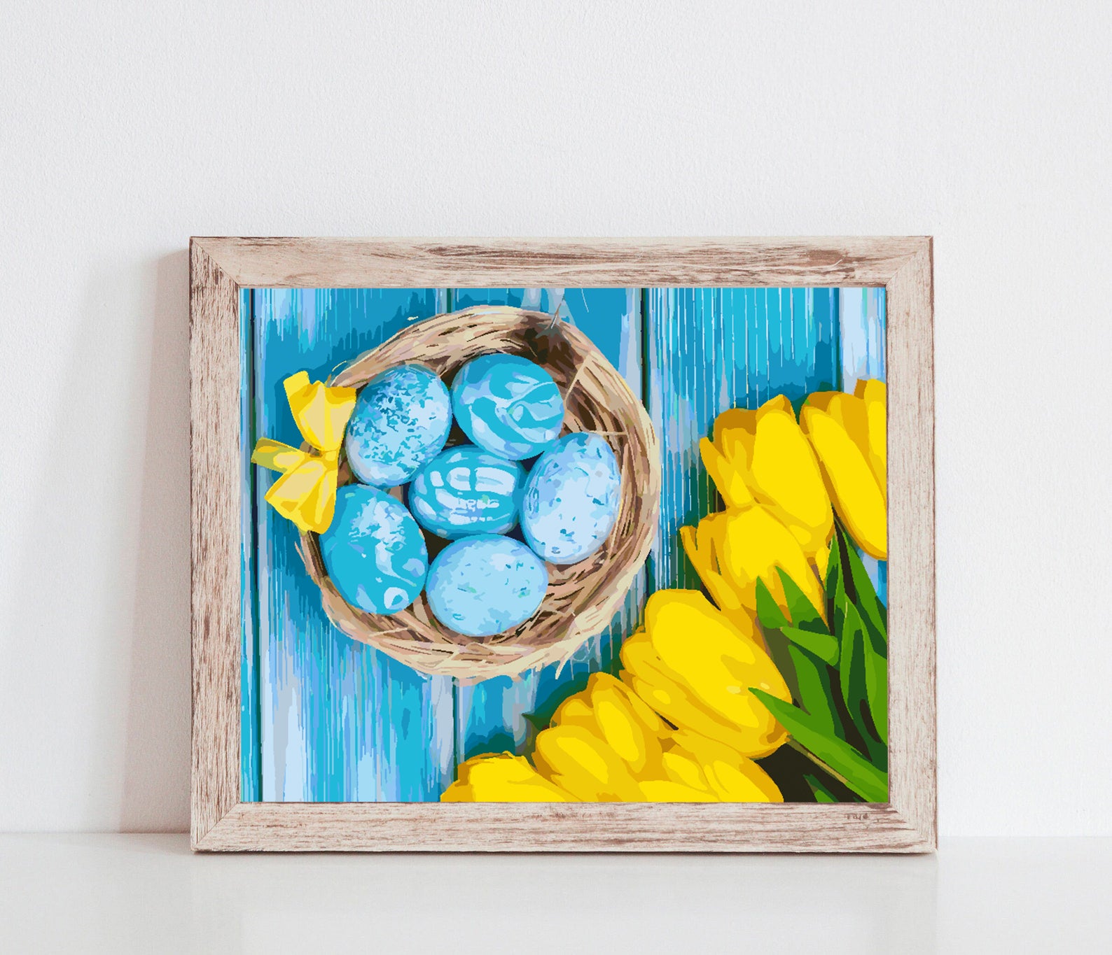 Malen nach Zahlen - Gelbe Tulpen und Ostereier 4241