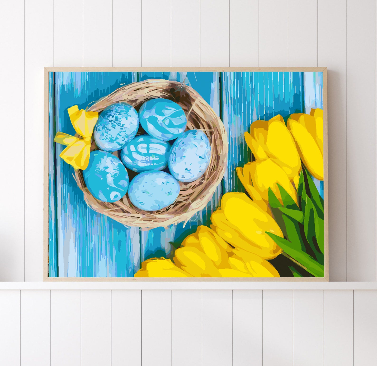 Malen nach Zahlen - Gelbe Tulpen und Ostereier 4241