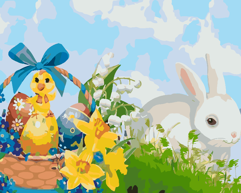 Pictura pe numere - Iepuraș de Paște 4245