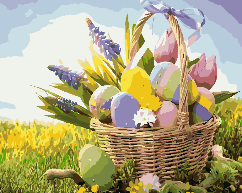 Pictura pe numere - Lalele și Ouă de Paște 4246