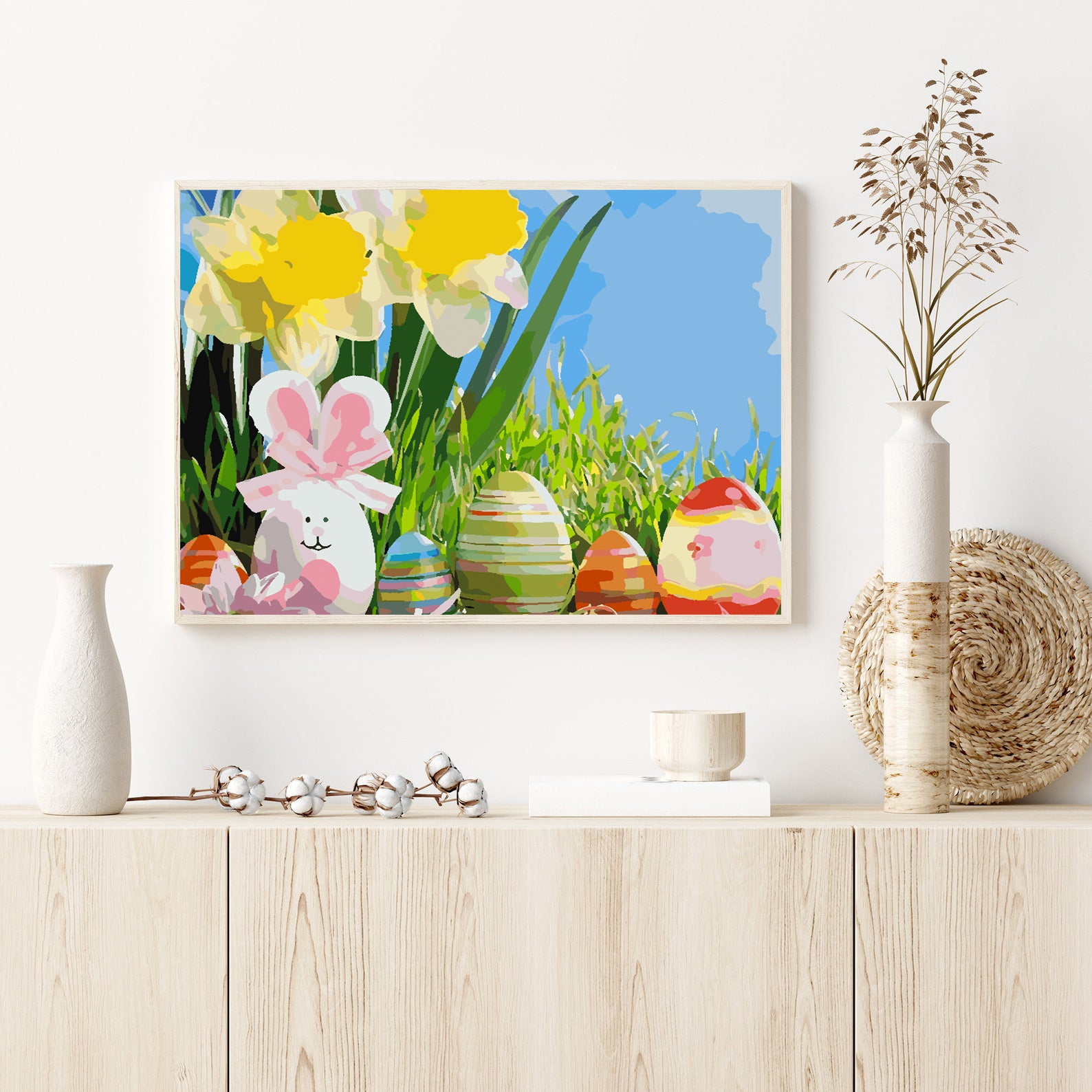 Pictura pe numere - Iepuraș cu Ouă de Paște 4253