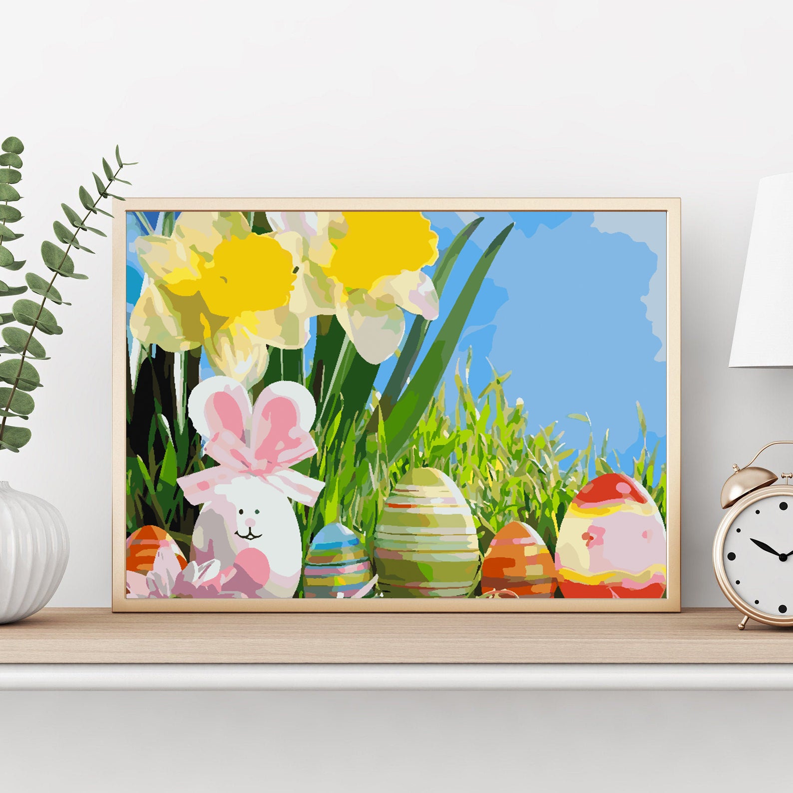 Pictura pe numere - Iepuraș cu Ouă de Paște 4253