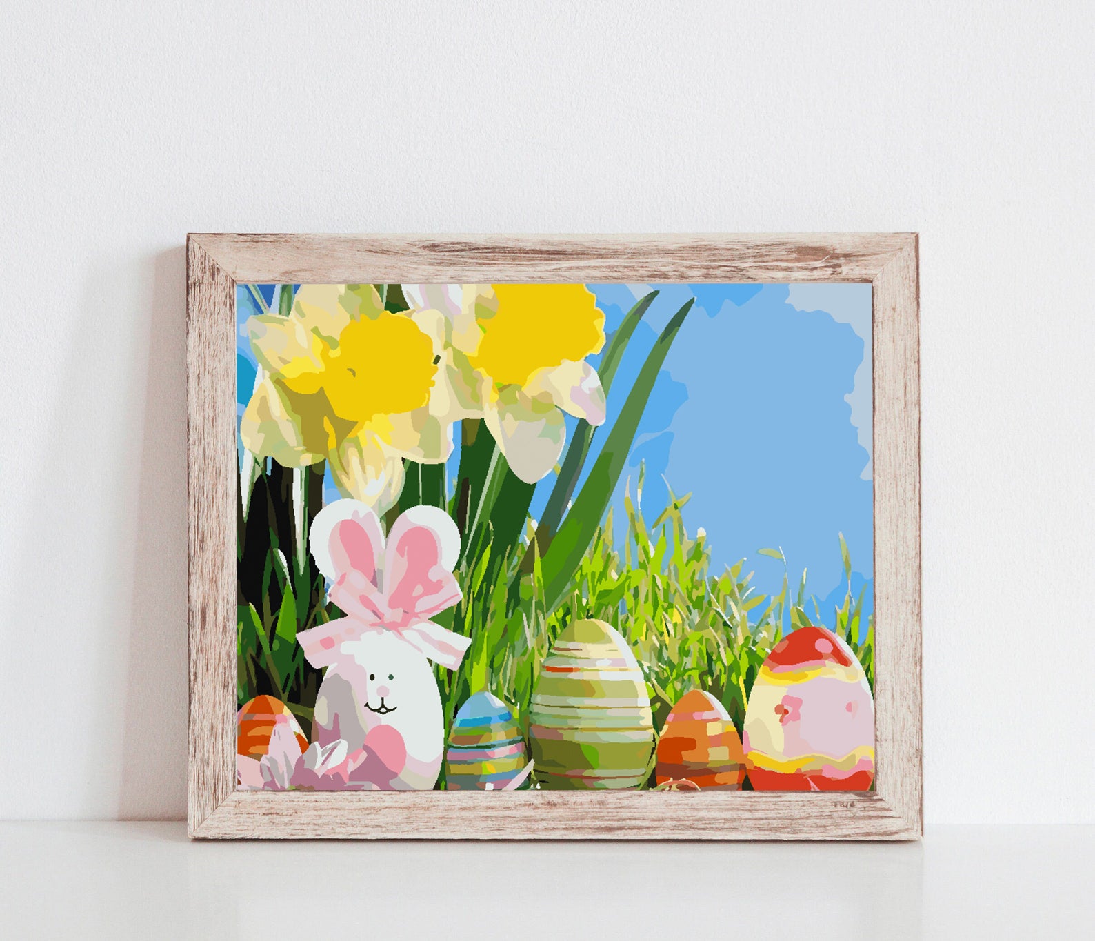 Pictura pe numere - Iepuraș cu Ouă de Paște 4253