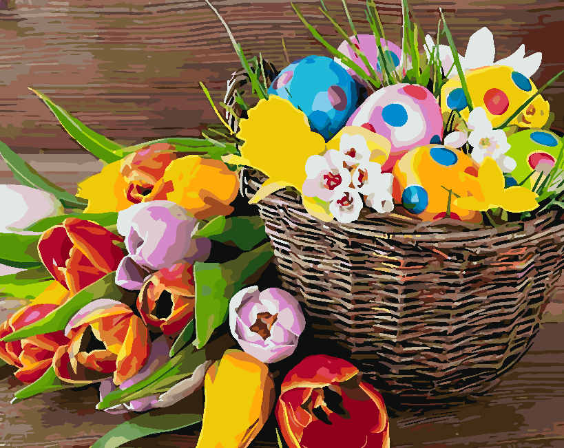 Pictura pe numere - Coș de Paște 4254