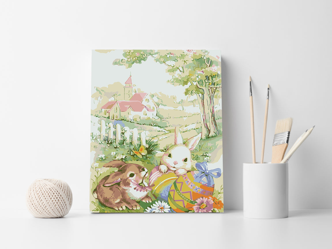 Pictura pe numere - Iepurași de Paște 4256