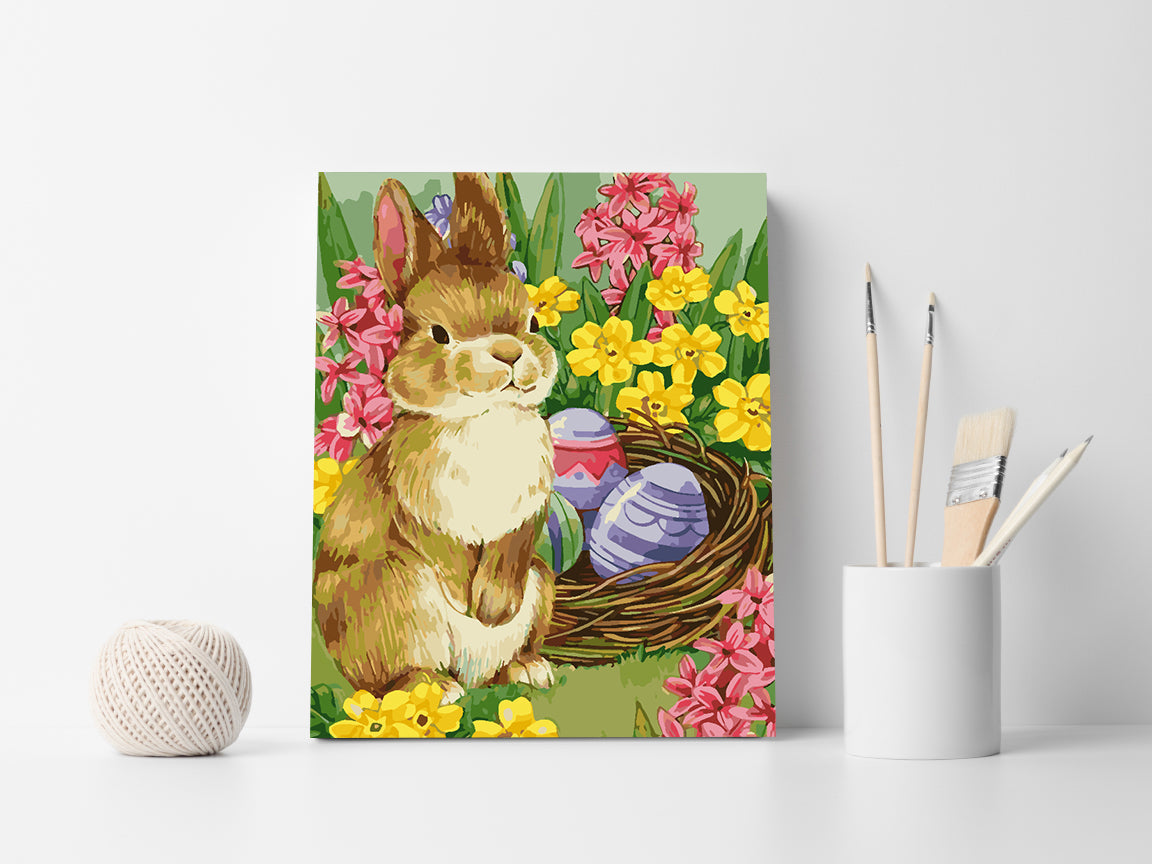 Malen nach Zahlen - Hase mit Ostereiern 4267